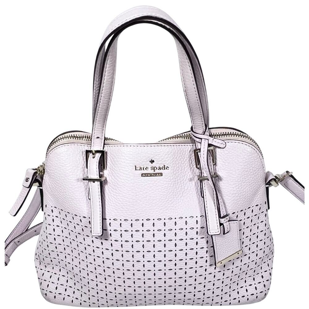 Kate Spade Milton Lane Maise Perforated Leather Satchel Shoulder Bag Pink Bonnet